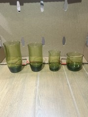 vintage Anchor Hocking Finlandia Drink Wear Avocado Green 1960s 28 Piece Set.
