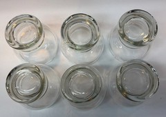 6 MCM Clear Double Pedestal Old Fashioned Juice Glasses Cocktail 3.5” Heavy Base