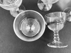 Set of 6 EAPG Clear Ribbed Stemmed Cordials 3 1/2″ tall x 2 1/8″ Diameter