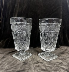 Vintage Imperial Glass Cape Cod Clear Wine Glass with Wafer Stem Set of 2 Heavy
