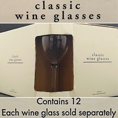 Pier 1 Imports Classic Wine Glasses 2001 New Old Stock Box of 12 Made in USA 8″