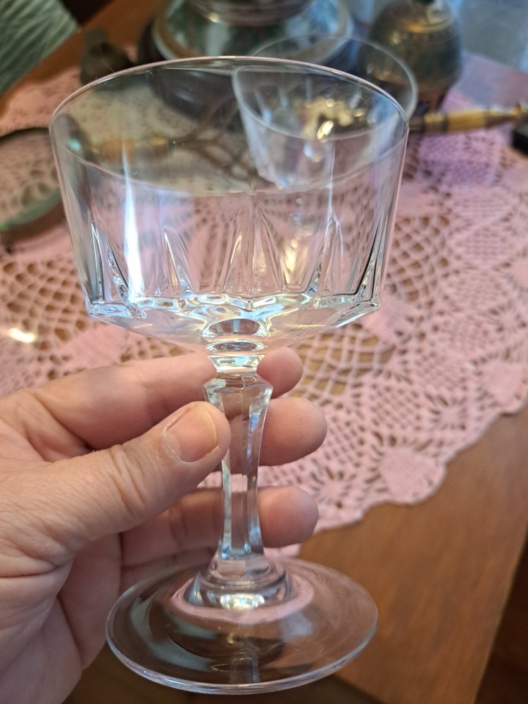 4 – Vintage Cristal d’Arques Durand Versailles Champagne Sherbet Glasses France