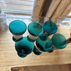 Royal Leerdam Williamsburg CW5T Blenko Emerald Ice Tea Glasses (6) Rare NOTE