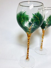 Lenox Hand Painted Palm Tree Wine Glasses (set of 2)