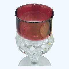 Vtg. Indiana Glass Co Kings Crown Ruby Flash Thumbprint 5 1/2” FREE SHIPPING