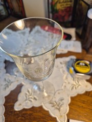Etched Crystal Clipper Ship Wine Glasse 8oz Replacement