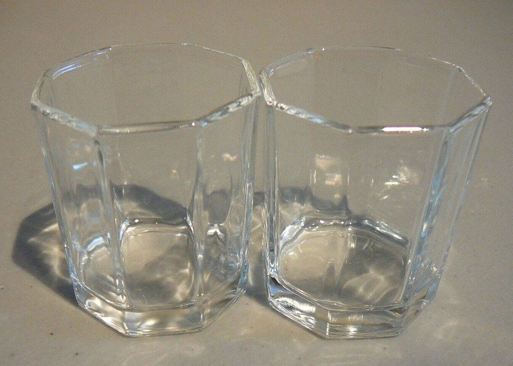 2 Arcoroc Octime Clear Glass Shooter Shot Glasses