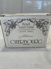 Vintage Set of 2 Cherbourg 24% French Lead Crystal Unit No. 3 Champagne/Sherbet