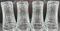 4 Indiana Glass Recollection Clear 14 Oz Tumblers Set Vintage Cut Etch Retro Lot
