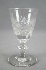 Early 19th Century Pittsburgh Hand Blown Cut Flint Glass Wine Glass Circa 1820 B