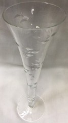 Crystal Fluted Champagne Glass Etched with Fish ￼EUC