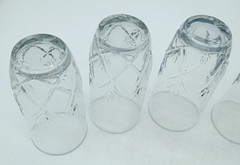 Vintage Crystal Tumblers Etched Wheat Pattern Light Iridescence 6″ Set of 5