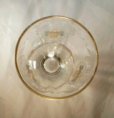 TIFFIN GLASS ARCADIAN CRYSTAL ENAMEL ENCRUSTED GOLD #185 10-OUNCE FOOTED TUMBLER