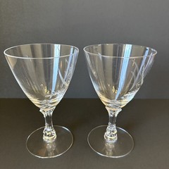 Fostoria Wheat Spray Crystal Water Goblets Set of 2 Elegant Stemware