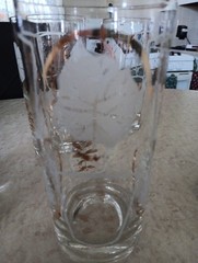 6 Vintage Atomic Gold And White Leaf Glasses