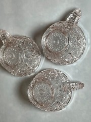 Imperial Glass Ohio Antique #402 Fashion Clear Punch Cups Set of 3 Sun Purpled