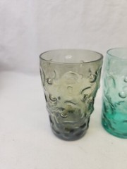 Anchor Hocking Lido Milano Juice Glasses 3” Tall Blue And Green Set of 3