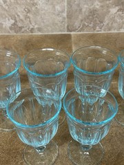 6 Noritake Provincial Blue Water Goblets & Juice Glasses – Mixed Set MCM