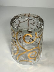 Set of 4 Vintage Culver 22 KT Gold Swirl Lowball Glasses 4.25 in.