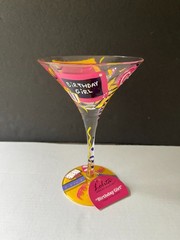 LOLITA BIRTHDAY GIRL Hand Painted Martini Glass Recipe New with Tag
