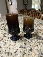 Vintage Tiffin Franciscan Madeira Smoke Brown Footed Goblets-Set Of 10