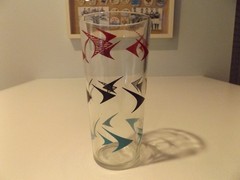 VINTAGE MCM 1960s ATOMIC EAMESs ERA 1950s 60s BOOMERANG TALL COCKTAIL GLASS EXC