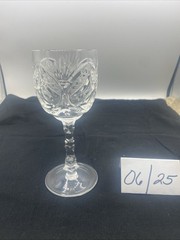 Cut Crystal All Purpose Cordial /Wine Glass-Cut Pinwheel & Star-Multi-Sided Stem