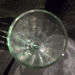 Morgantown Meadow Green optic paneled ice tea tumbler with green foot
