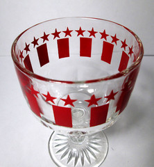 4 Bartlett & Collins Goblets 16 oz Red Stars & Stripes 6″ Beer Mugs