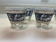 Vintage Cera Etruscan Frieze Wedgwood Glasses Set of 6