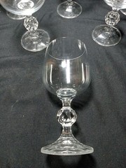 Set Of 6 Bohemia Claudia Crystal Wine Glasses 5.75″ Tall Clean No Chips Or Crack