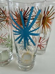 MCM Set 5 ATOMIC ASTERISK Highball Glasses Bartlett Collins Russel Wright