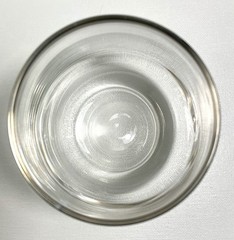MCM Dorothy Thorpe SILVER Platinum Rim ROLY POLY stemless wineGlass ROCK,TUMBLER