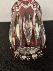 Red Overlay Crystal Vase From Saint Louis H: 23Cm