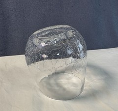 Pier 1 Imports Crackle Glass Tumbler 12 oz Angled Rim Clear Retired Replacement
