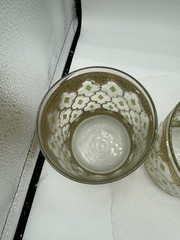 Vtg Culver Valencia Double Old Fashioned Glass w/24k Gold 4 1/4” Set Of 5 READ