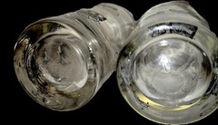 MCM 1950s Hi-Ball Rocks Glasses W HORSELESS CARRIAGE DESIGN BLACK GOLD 2 LIBBEY