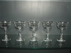 FOSTORIA CELLINI (LOOP OPTIC) CHAMPAGNE/SHERBETS