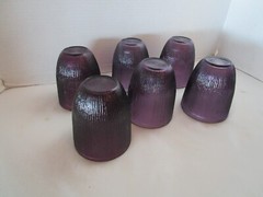 Vintage Amethyst Purple Ombré ribbed textured Glass 6 rocks Whiskey rock 12 Oz.