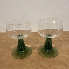 2 Schott Zwiesel Roemer Beehive Wine Cordial Cocktail Glass Green Germany