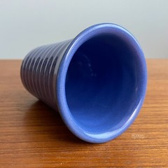Garden City Pottery Blue Wide Ring Tumbler 4″ Tall Juice Cup California