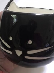 Black Cat Cup Ceramic Mug Feline Cute White Whisker Cat Shaped Coffee Decor VGPC