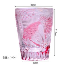 Boutique Pink Whisky Glass Hand-cut Edo Kiriko Crystal Highball Glass 280ml