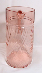 Cristal D’Arques Durand France ROSALINE PINK 48 Ounce Swirl Pink Optic PitcherGC