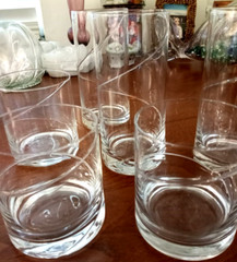 VTG Hand Blown OLD FASHIONED Rocks Glasses HIGHBALL Tumblers POLAND Set Of 6