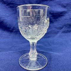 Set of 3 1910 Lancaster Glass EAPG Basket a.k.a Rustic Rose Wine Glasses