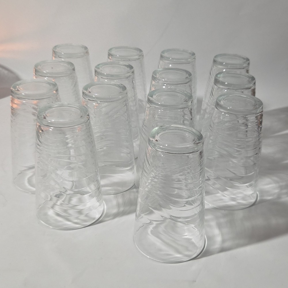 14 Libbey ORBITA Clear Swirl Wavy Cooler Water Glass Tumbler 16 oz USA EUC