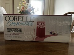 Vintage Corelle Coordinates White Lace 16oz Glasses, Set Of 10 New In Box!
