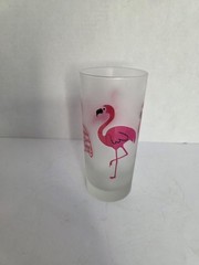 Culver Pink Flamingo Frosted Satin Highball Glass Barware
