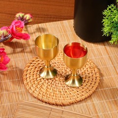 2Pcs Chalice Goblet – 2.1 inch Mini Copper Alloy Medieval Goblets Vintage Sho…
